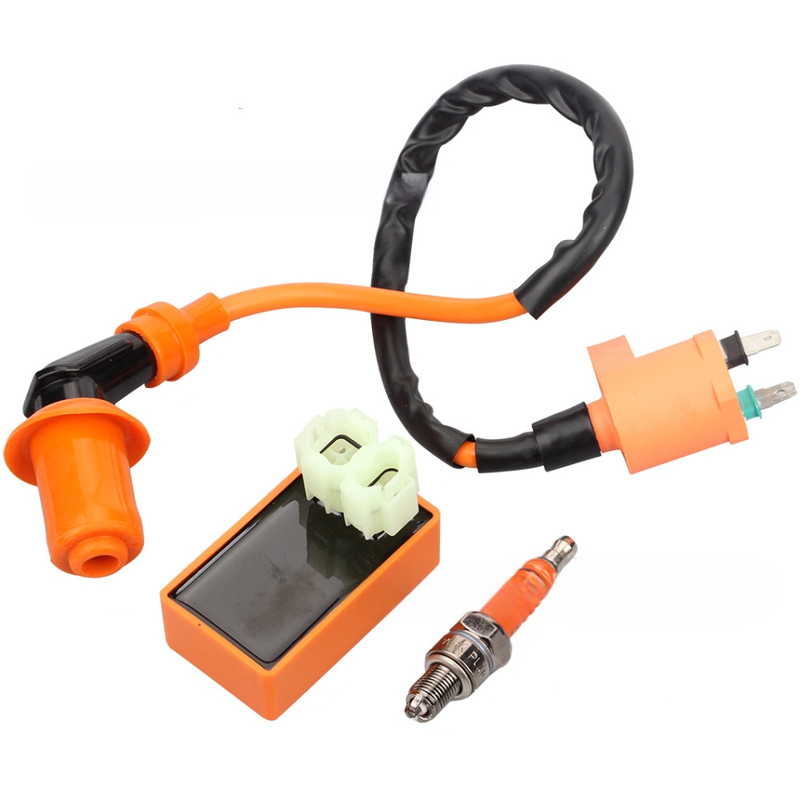 CDI ανάφλεξη και υψηλής τάσης πακέτο για ATV/GY6 50-150CC με μπουζί A7TJC