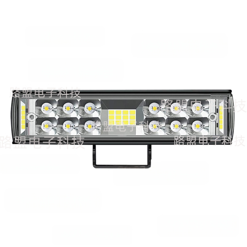 LED auto darba gaisma ar dubultrindu, trīspusīgu dizainu – 60W, 12-24V, 6000LM, 6000-6500K, alumīnija sakausējums