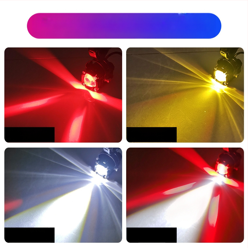 LED прожектор за мотоциклет с Demon Eye, 12V, 10W, 8000 lm, IP67, алуминиев корпус