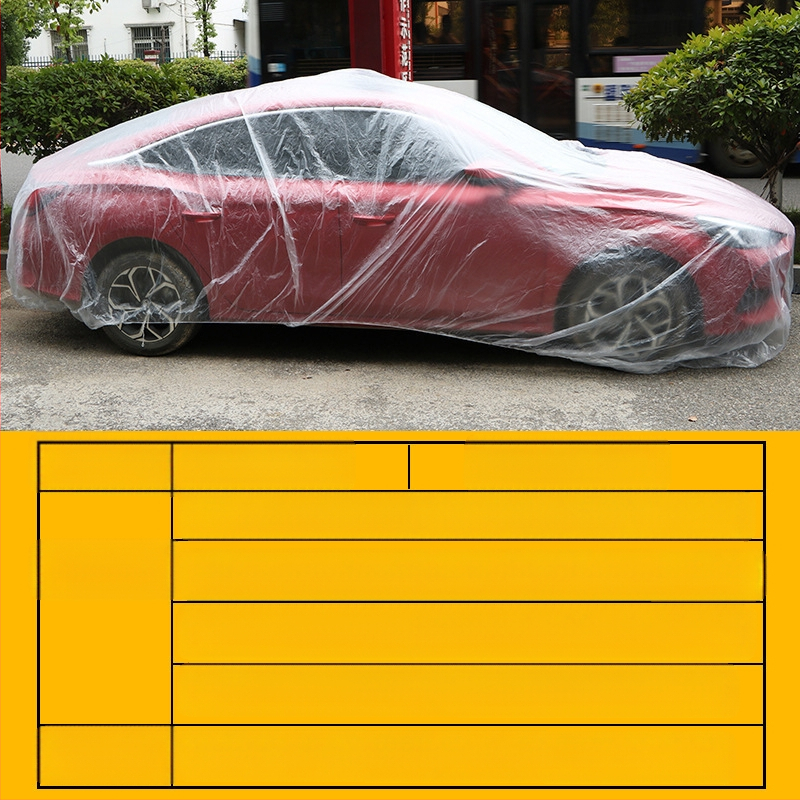 Ahmagni PE прозрачен еднократен автомобилен покрив, универсално за всички модели