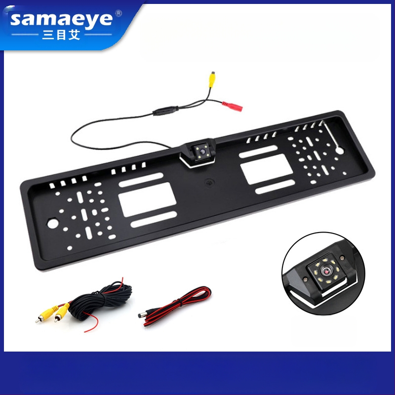 Κάμερα οπισθοπορείας σε πλαίσιο πινακίδας — 800x480, CCD/CVBS, 12V, γωνία 60°, IP68