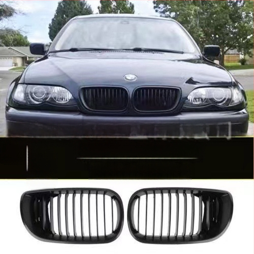 BMW 3‑серия E46 предна решетка — ABS пластмаса, пасва на модели 1997–2004 г., монтаж върху предна броня