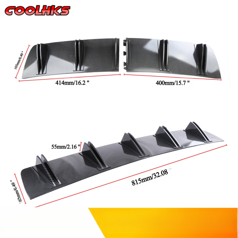 Galinio buferio spoileris su trikampio dizainu, universalus tinka, PP medžiaga, modelis 6091, svoris 678 g