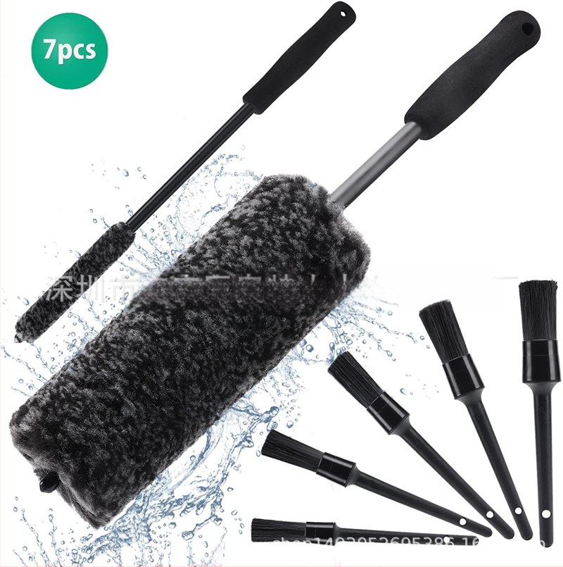 7-osaline komplekt velje keskharja harja auto pragude puhastamiseks (PP + kiud + EVA)