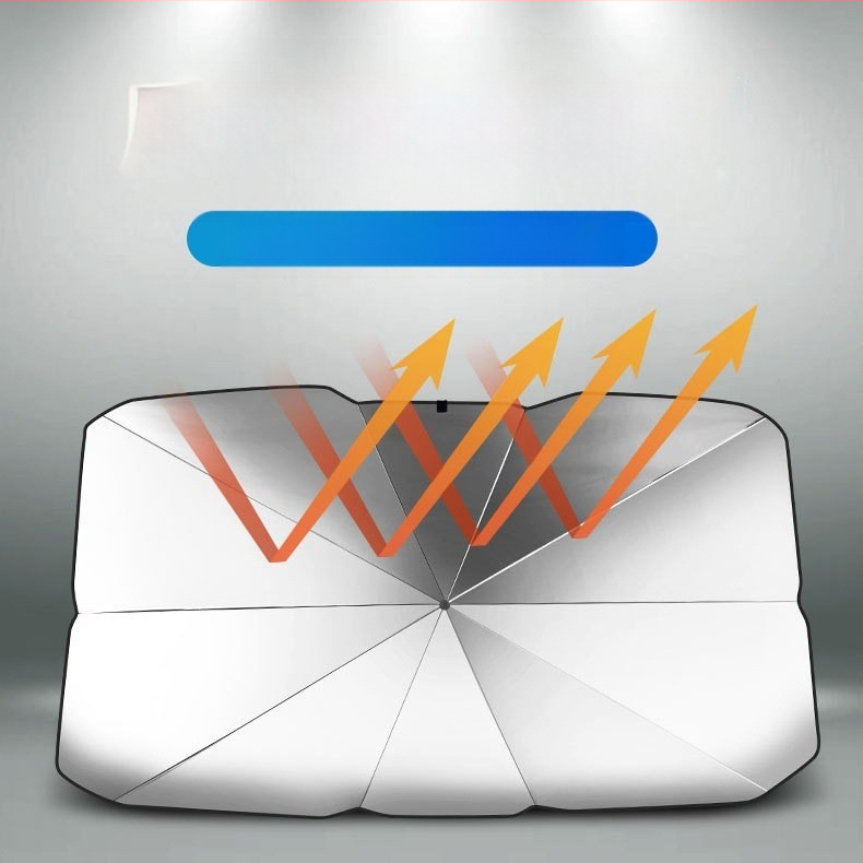 Automobilio saulės skydelis priekinio stiklo — universali tvirtinimas, saulės apsauga, šilumos izoliacija, vidinė apsauga