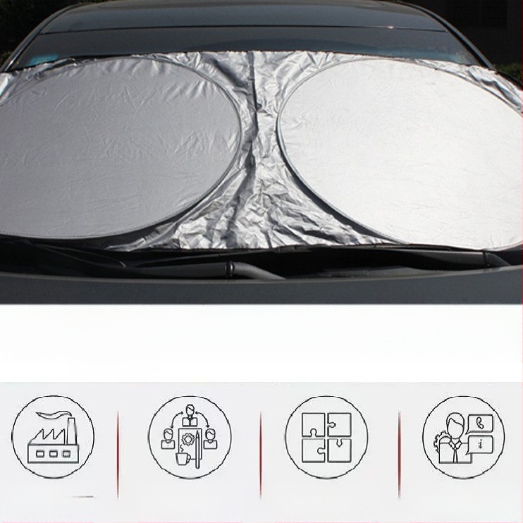 Malicraftsman automobilio saulės skydelis — įmontuotas montavimas, universalus suderinamumas, logotipo spausdinimas, medžiaga: metalo juosta, minimalistinis dizainas