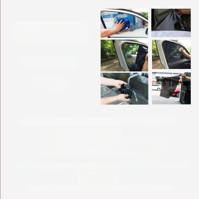 Automobilio elektrostatinė saulės skydelio plėvelė langams – PVC, lipnus montavimas, logotipo spauda, svoris 0,08 kg