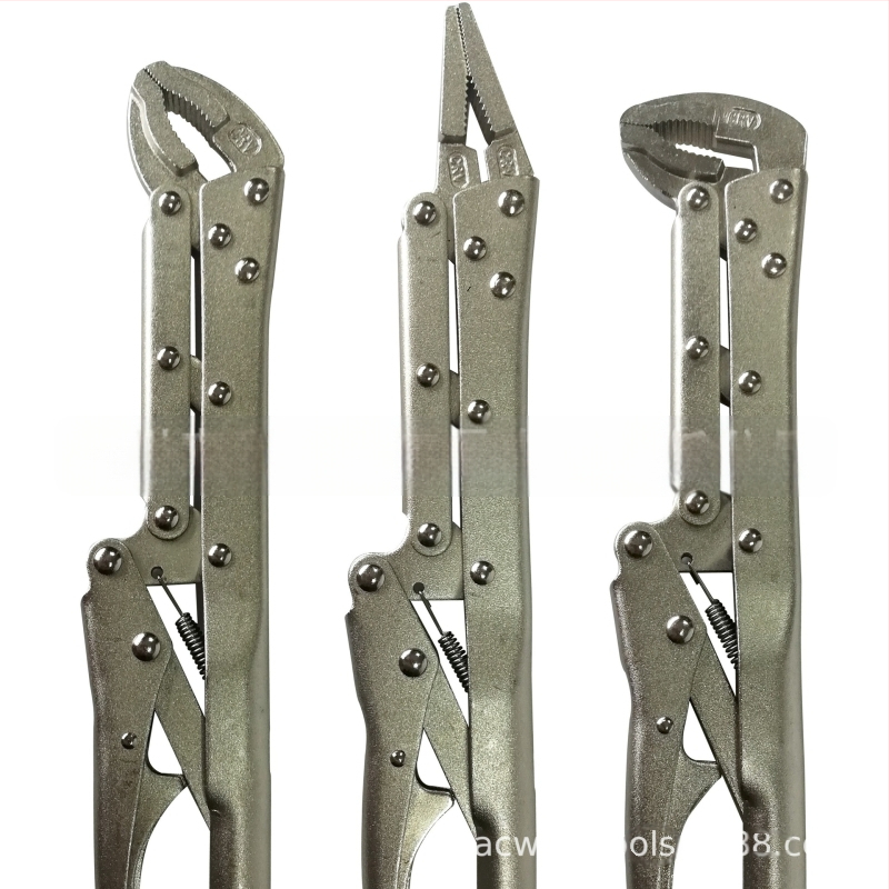 MACWORK комплект от 3 части дълги клещи с дълга шийка, челюсти 45° и 80° наклонени, въглеродна стомана