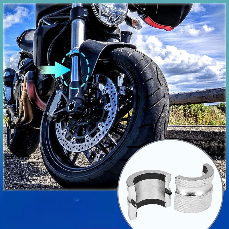 Мотоциклетен инструмент за монтаж на маслено уплътнение — регулируем драйвер за вилкови уплътнения, метален дърпач за вилкови уплътнения; NACHEE, въглеродна стомана, за ремонт на мотоциклети, комплект 3 части, 746 g