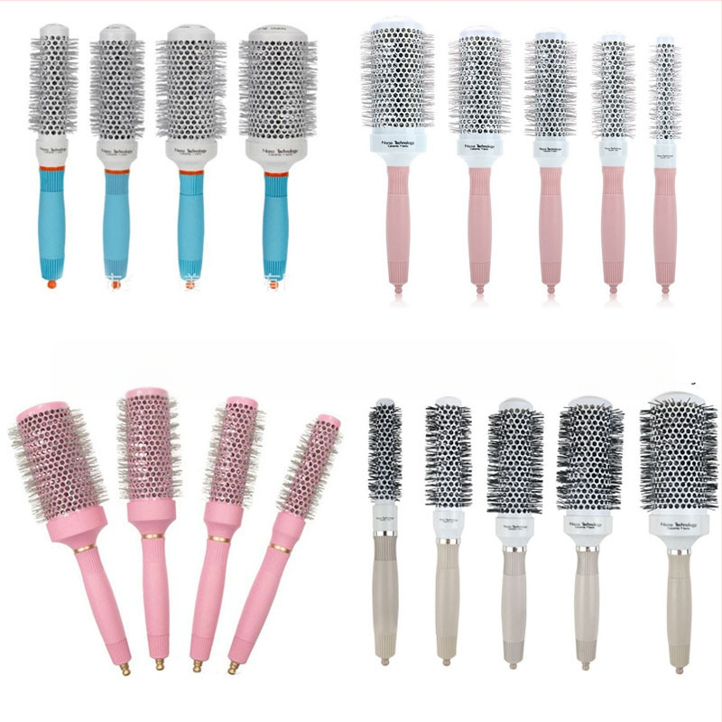 Matu lokšķēšanas ķemme ar keramisko ruļļu un ABS korpusu