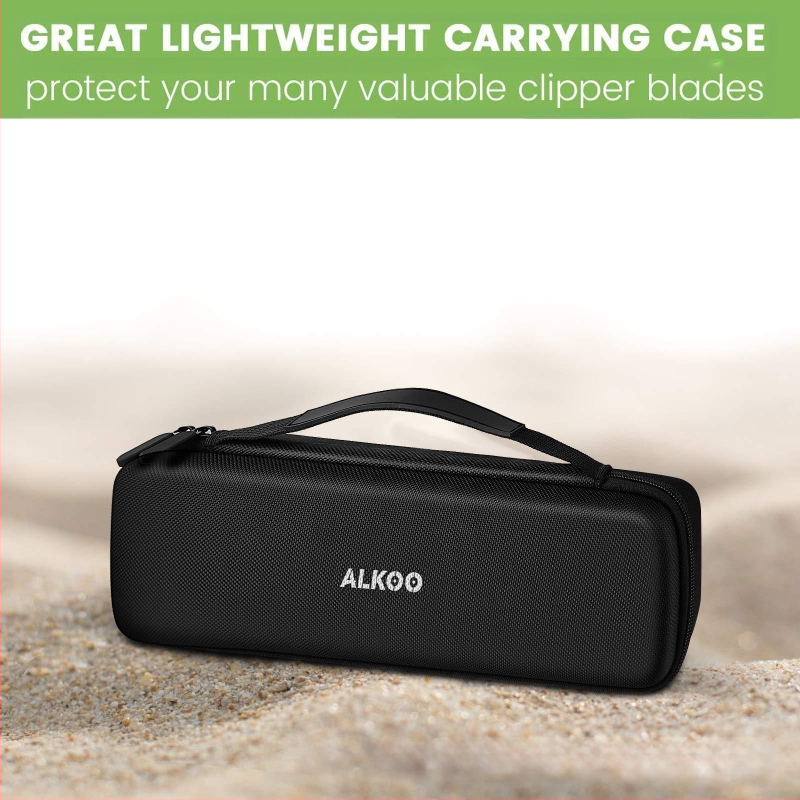 Grožio žirklų ašmenų saugojimo dėklas su EVA dėžute, 12 skyrių, bekvapė, apsauginio dangtelio saugojimas, logotipo spauda prieinama