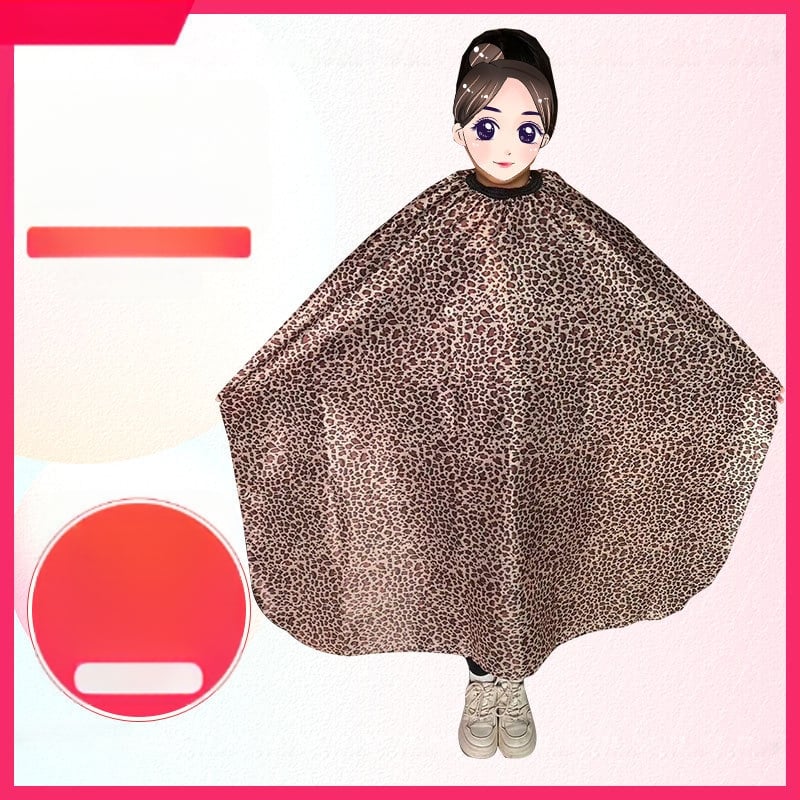 Cape κομμωτικής για ενήλικες, λεοπάρ σχέδιο, μη κολλάει στα μαλλιά, για κομμωτήρια, ύφασμα