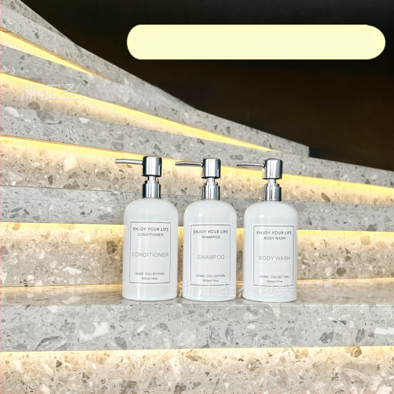 Dozorna boca za šampon i gel za tuširanje, boca od blow-mould plastike, s pritisknim poklopcem, Shengjie packaging