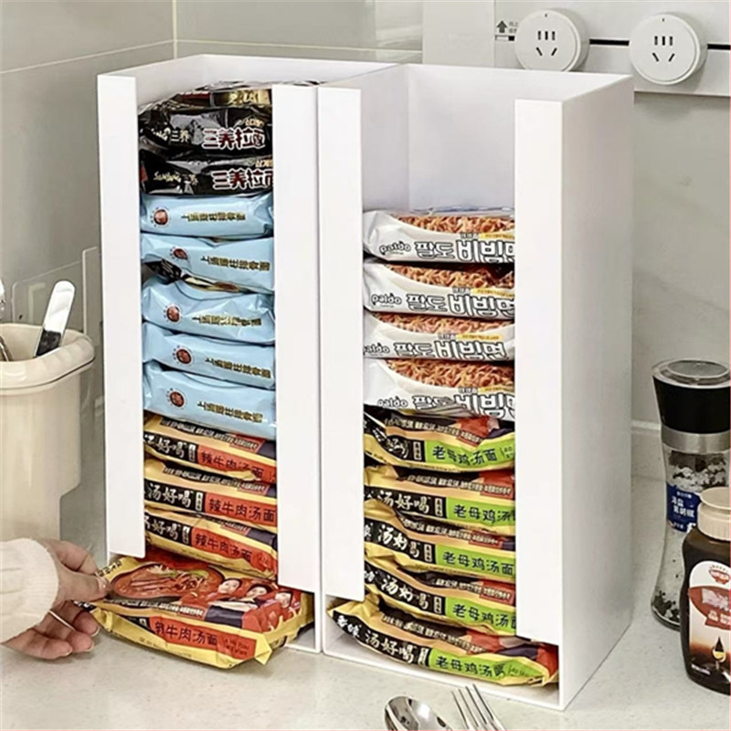 Plastična kutija za ramen, višenamjenski kuhinjski organizator, velika kapaciteta, bez poklopca, stohljiva