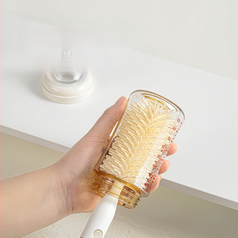 Silicone butelių šepetėlių rinkinys vaikams, nešiojamas, patogus valymas be negyvų taškų, pakabinamas džiovinimui