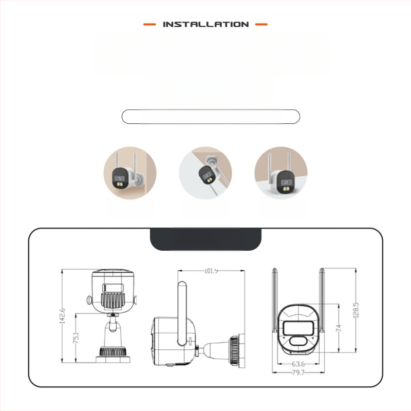 Ārējā bezvadu kulka kamera, 4MP, duālā josla, 3.6mm objektīvs, nakts redze