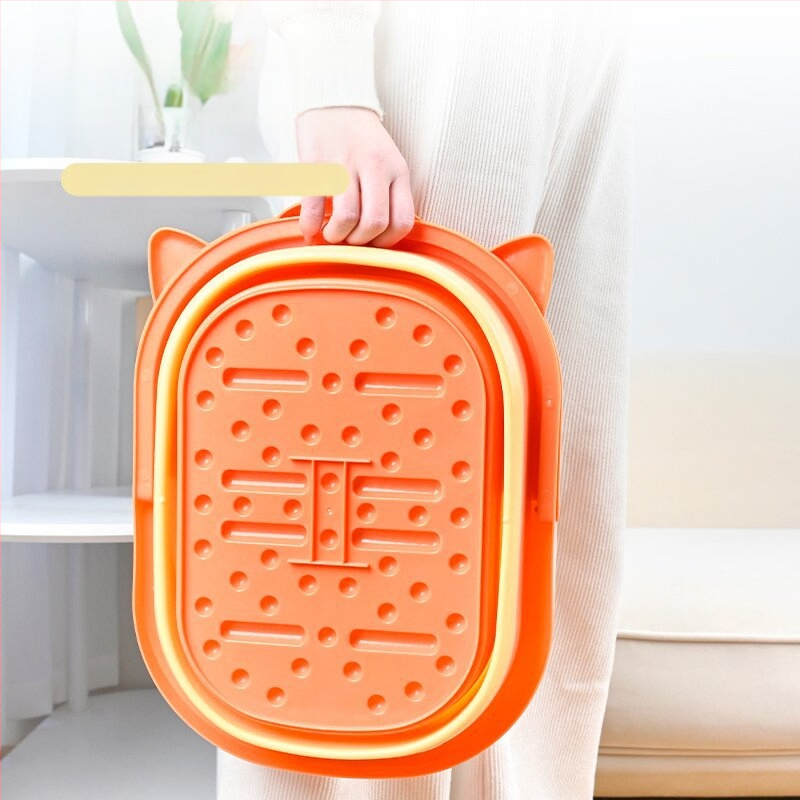 Összecsukható lábfürdő tartóedény otthoni használatra, hordozható vastagított műanyag dizájn, nők és várandós anyák számára, vízellátás nélkül, modern minimalist stílus, anyag: TPR+PP