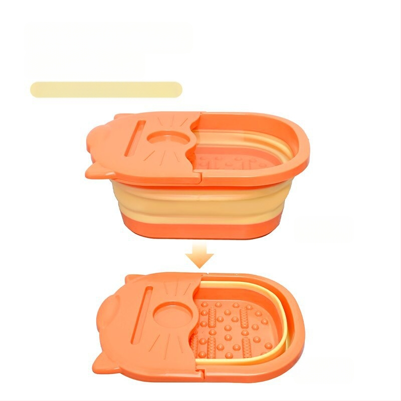 Összecsukható lábfürdő tartóedény otthoni használatra, hordozható vastagított műanyag dizájn, nők és várandós anyák számára, vízellátás nélkül, modern minimalist stílus, anyag: TPR+PP