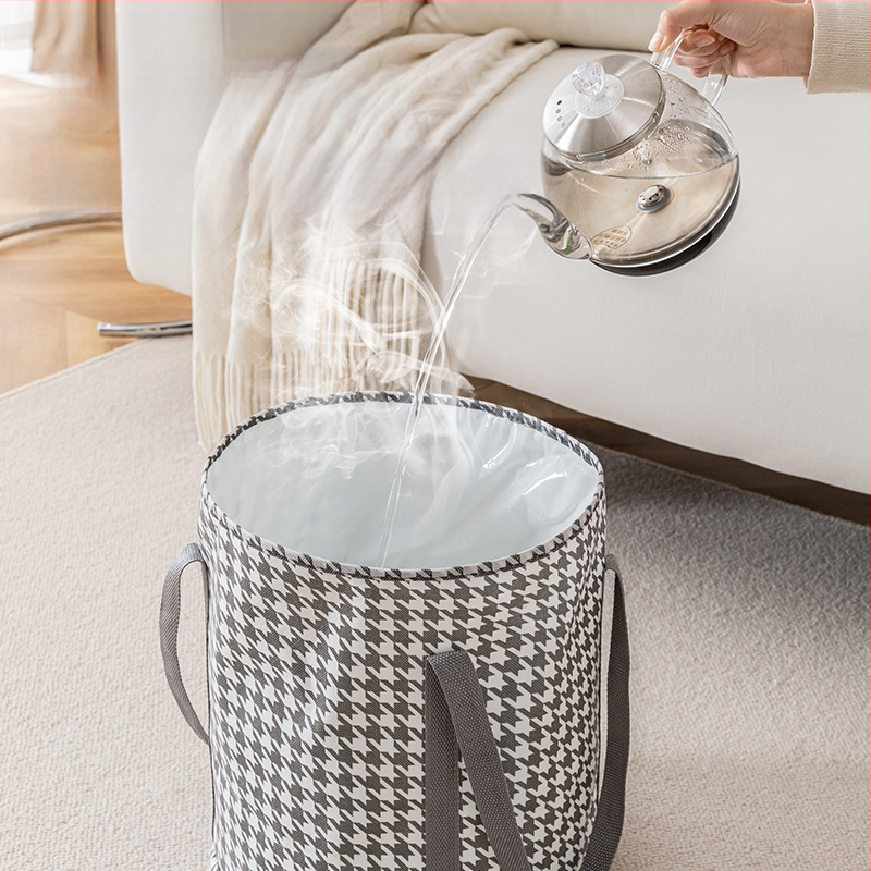 Sulankstoma pėdų vonelė su penkių sluoksnių izoliacija, nailono medžiaga, kelionėms