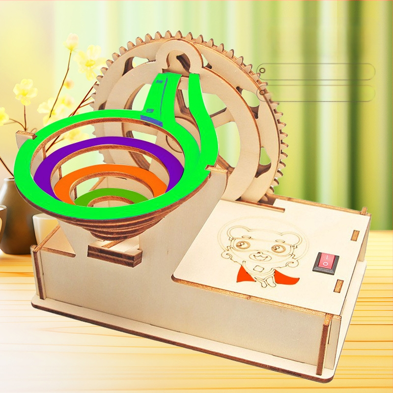 DIY koka elektriskā bumbiņu trase – daudzfunkcionāla izglītojošā fizikas rotaļlieta 7–14 gadu vecumā