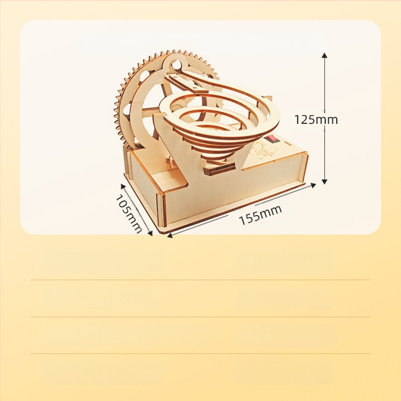 DIY koka elektriskā bumbiņu trase – daudzfunkcionāla izglītojošā fizikas rotaļlieta 7–14 gadu vecumā