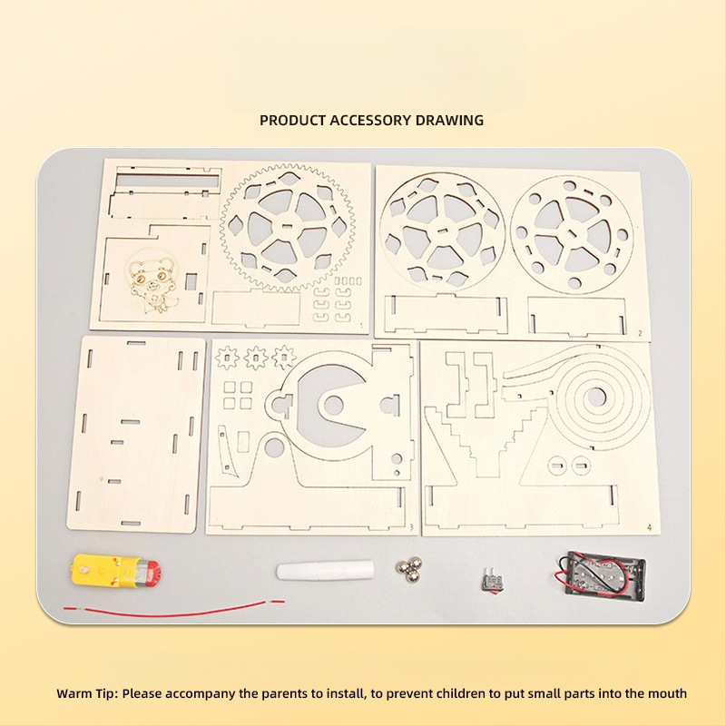 DIY koka elektriskā bumbiņu trase – daudzfunkcionāla izglītojošā fizikas rotaļlieta 7–14 gadu vecumā
