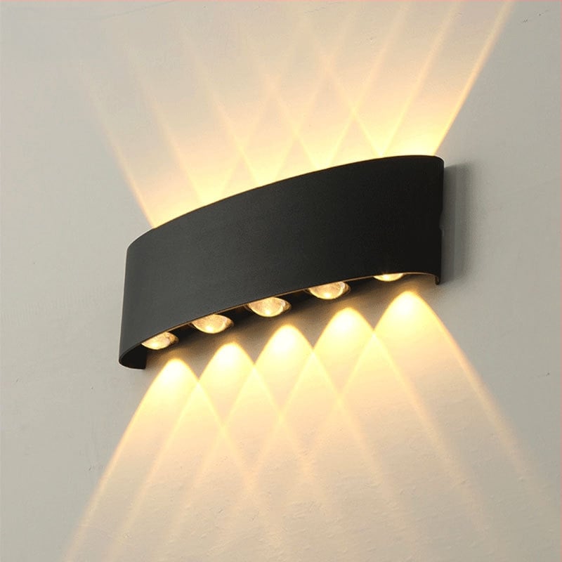 Kültéri fali LED lámpa, falra szerelve, IP65 vízálló, alumínium ház, 1200 lm, 220V, 3000-6500K