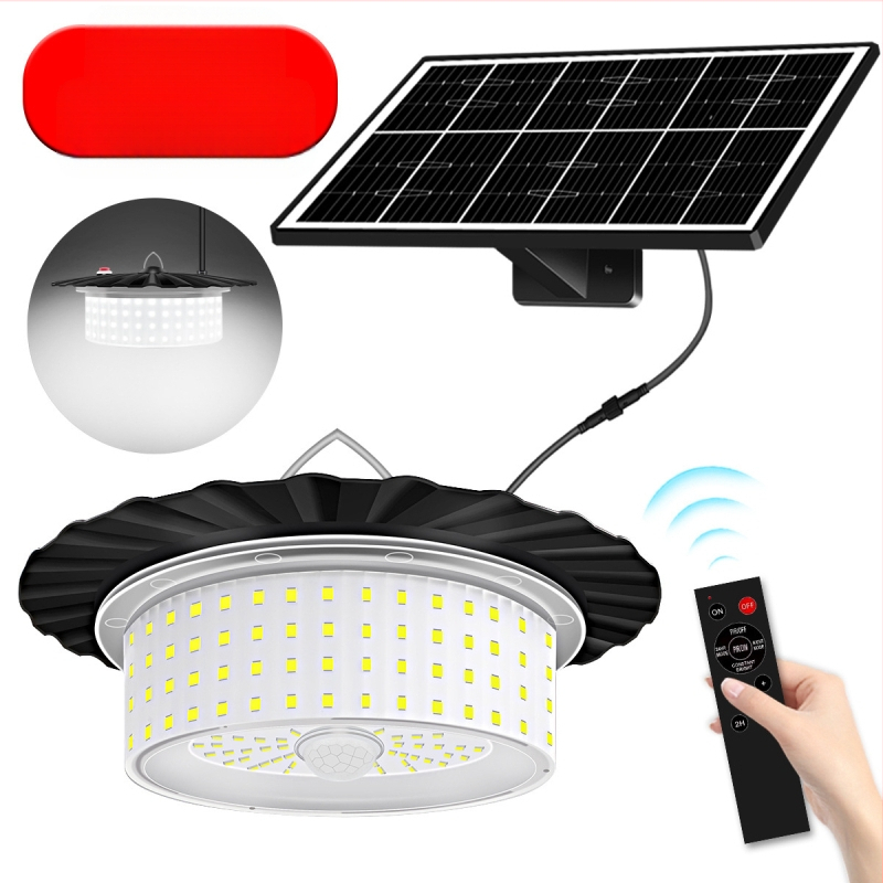 244 LED solarna viseća svjetiljka sa senzorom pokreta i daljinskim upravljačem, vodootporna za dvorište i kampiranje