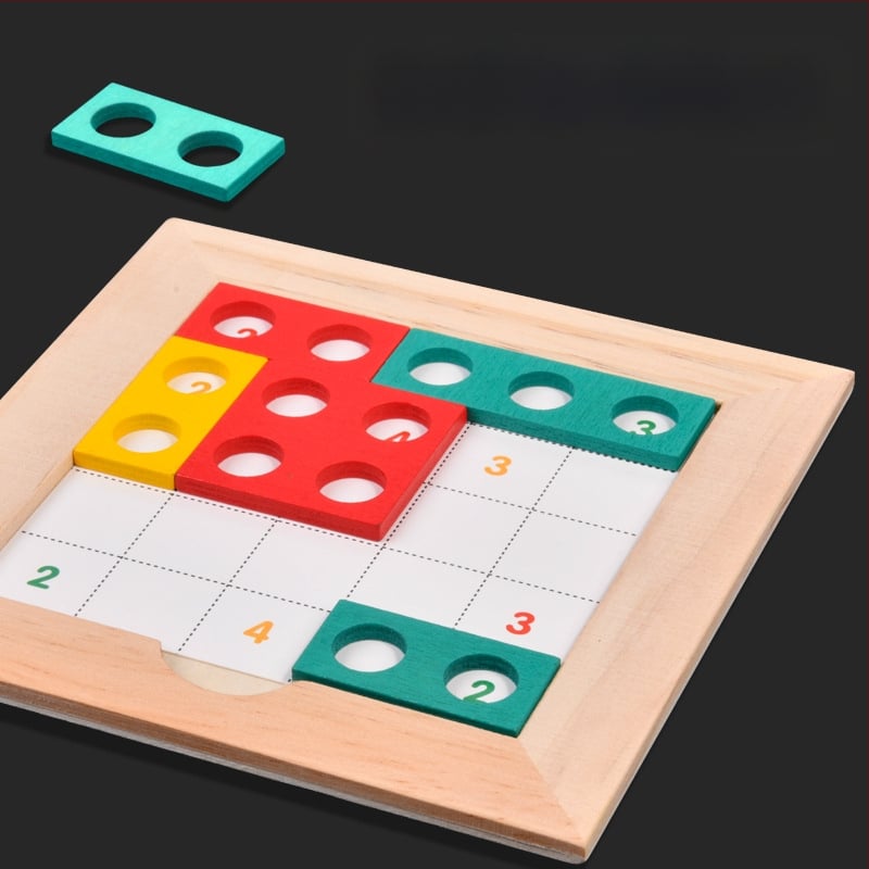 Koka domāšanas spēle bērniem, Montessori stilā, loģiskās un matemātikas domāšanas attīstīšana, galda spēle (Materiāls: koks; Kategorija: plakanais puzle; Pielāgošana: pielāgota paraugi; Vecums: 4–6 gadi)