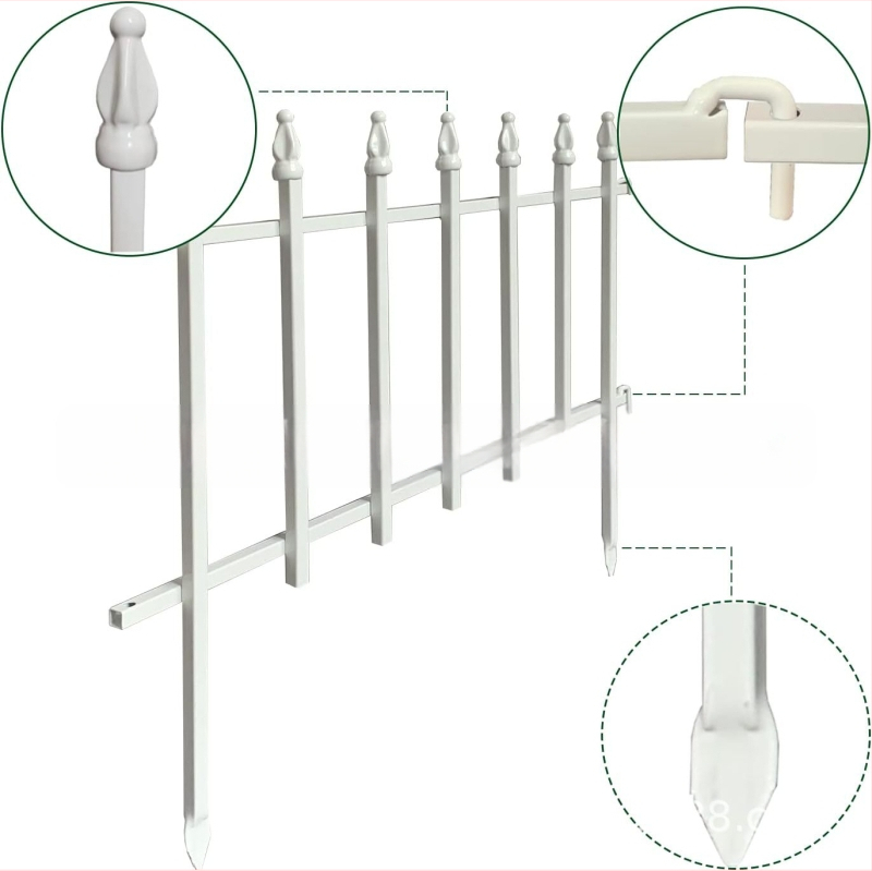 Metalinė sodo tvora pasteliniu stiliumi, sulankstoma, ant grindų, vieno sluoksnio