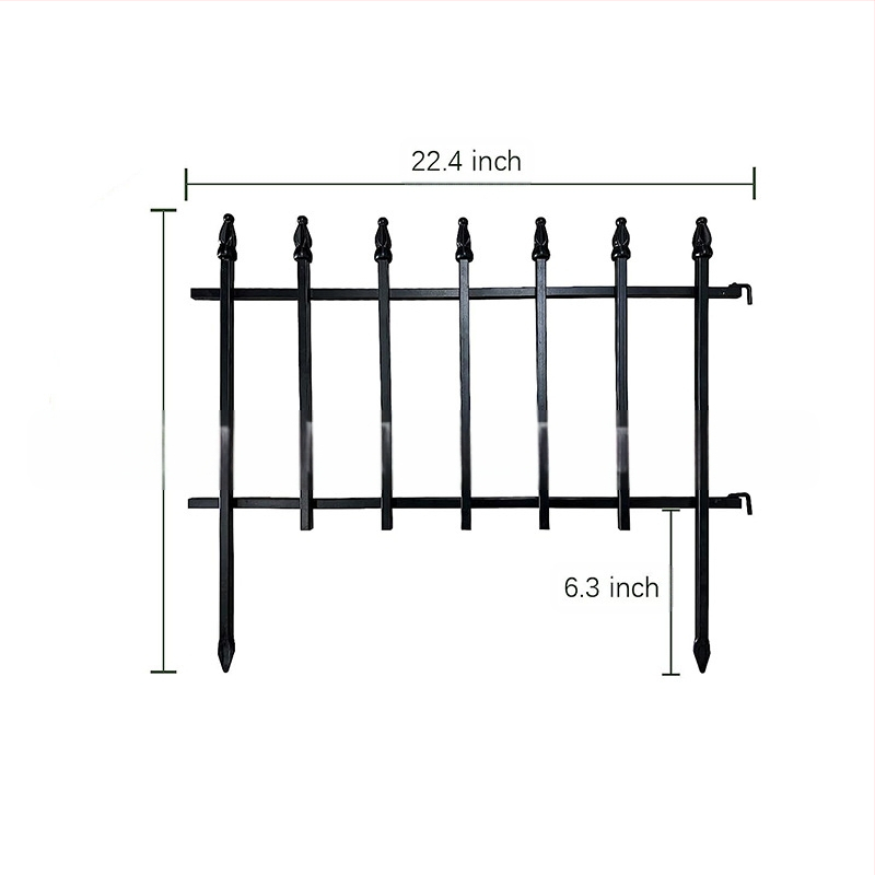 Metalinė sodo tvora pasteliniu stiliumi, sulankstoma, ant grindų, vieno sluoksnio