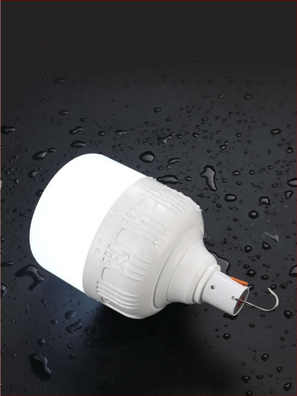 LED крушка за къмпинг с USB презареждане, 20W, 20V, бутонен превключвател