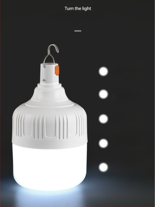 LED крушка за къмпинг с USB презареждане, 20W, 20V, бутонен превключвател