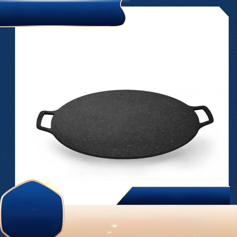 Apvali plieninė grill keptuvė, Korėjiečių stiliaus, nelipni, indukcijai suderinama