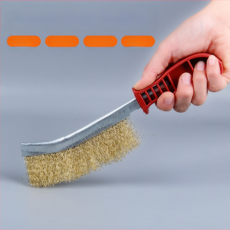 Naža tipa tērauda stiepļu suka grilēšanai – tērauda stiepļi, plastmasas rokturis, iepakojumā 100 gab., grila instruments