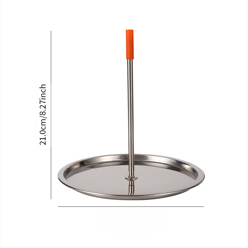 Nerūdijančio plieno šašlykų grilis su nuimamu rankenėleliu ir baze, vertikalus sustiprintas vištienos grotuvės rėmas, apvalus, svoris 0,3 kg