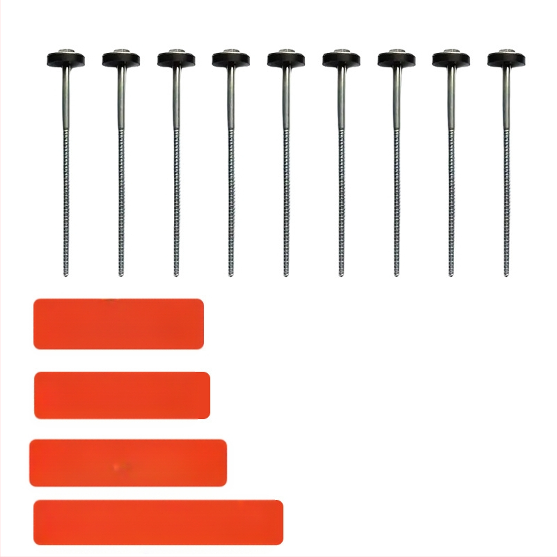 Uzlabots oglekļa tērauda telts nagla ar rotējošu gumijas galvu – pārnēsājams