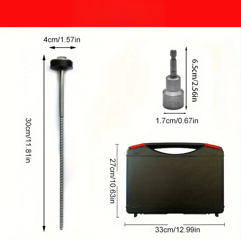 Uzlabots oglekļa tērauda telts nagla ar rotējošu gumijas galvu – pārnēsājams