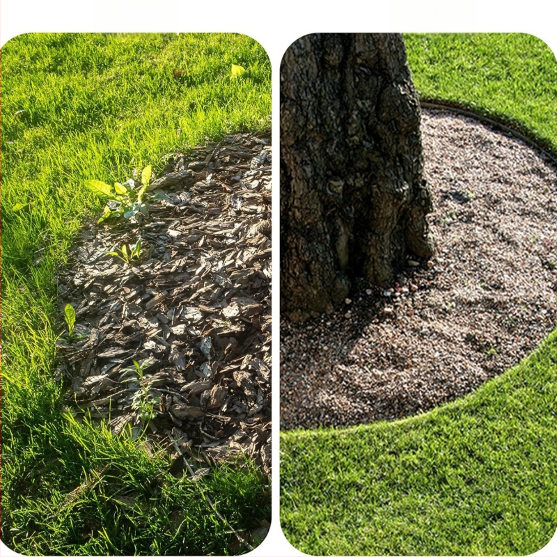 Vejos kraštų formavimo kastuvas – rankinis sodo įrankis, pusmėnulio formos peilis, su rankena (rankinis, pusmėnulio forma, kraštų formavimas, sodo įrankis)