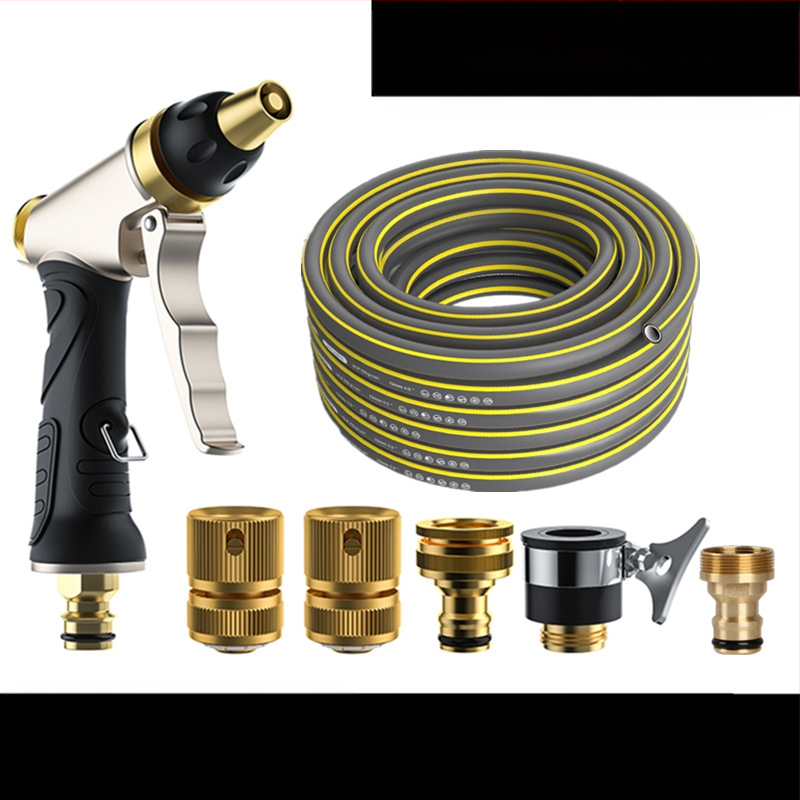Pilnīgi vara galvas augsta spiediena ūdens pistoles komplekts auto mazgāšanai, dārza laistīšanai un ziedu laistīšanai — regulējama daudzstrūklas, svars 0,386 kg