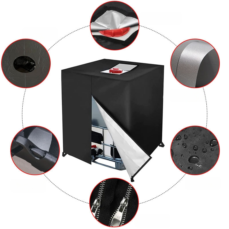 IBC talpyklos dangtis 1000L — lauko vandeniui atsparus, dulkėms atsparus, izoliacija, universali tinka