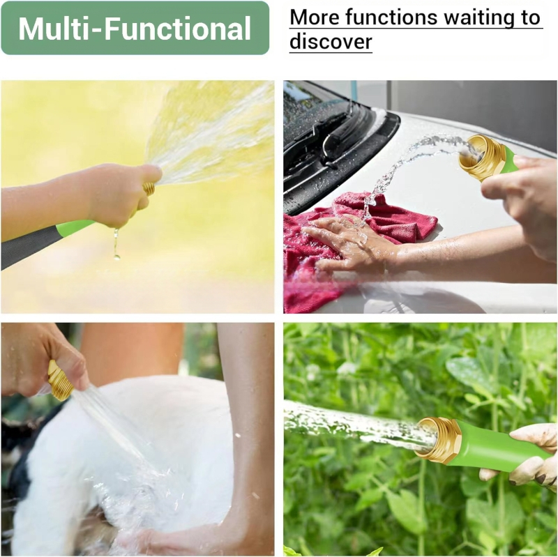 Spriegots ievainojams ūdens šļūtenes savienotājs ar alumīnija pārklājumu un vara zobiem, CT1008, PVC rokturis, darba spiediens 0,2–0,4 MPa