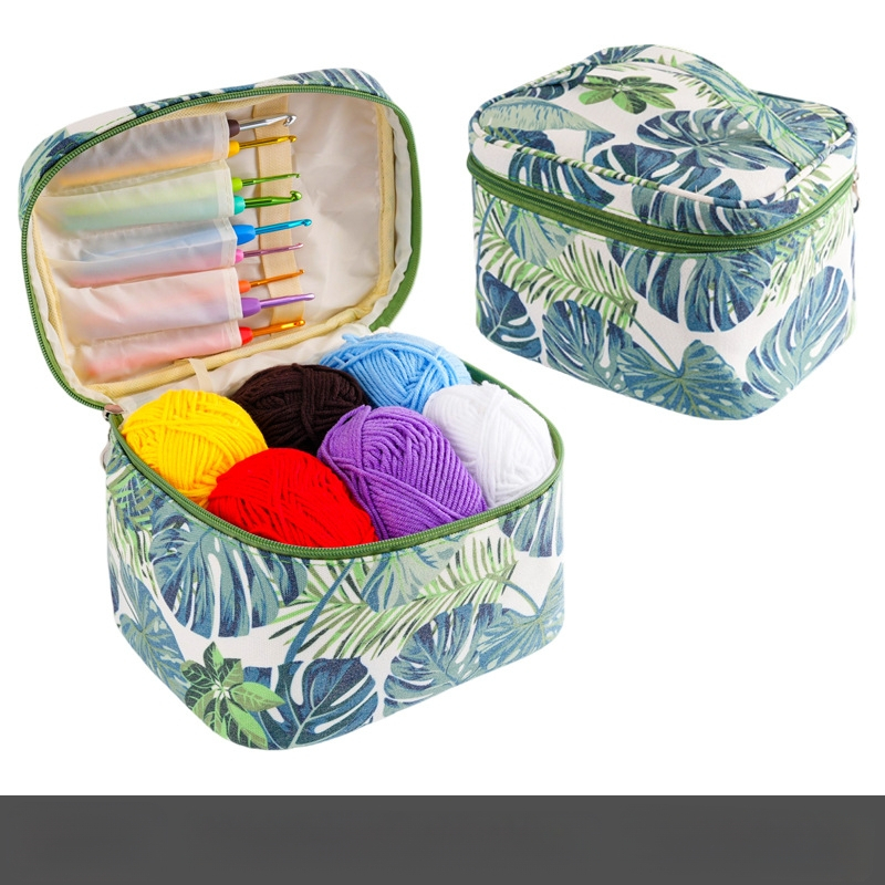 Mezgimo komplektas su DIY medžiagomis ir saugyklos krepšelis, 12 dėžu, bendras svoris 720 g