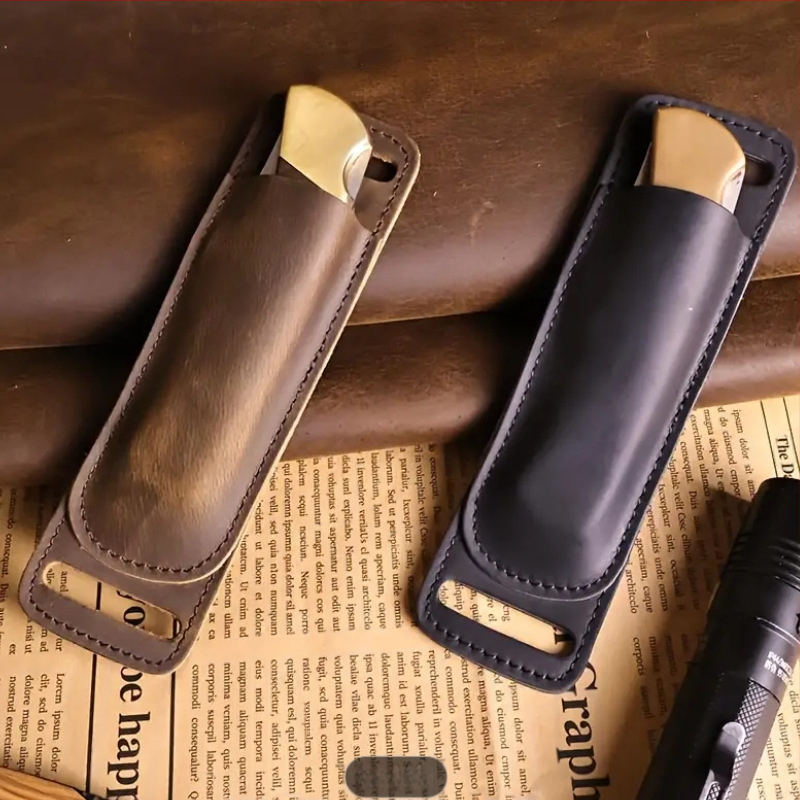 Мъжка чанта за талия – естествена кожа, Hoshino, PU подплата, еднотонен модел (Естествена кожа; PU подплата; Модел: еднотонен)