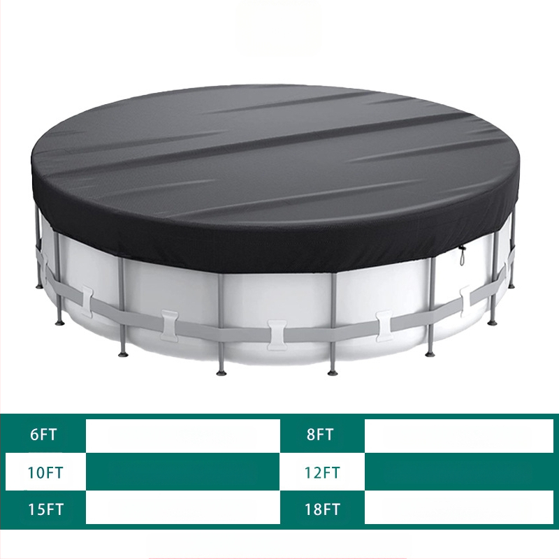 Apaļš baseina pārklājs, izturīgs pret putekļiem un lietu, UV izturīgs, 210D pārklājums, ārējai lietošanai