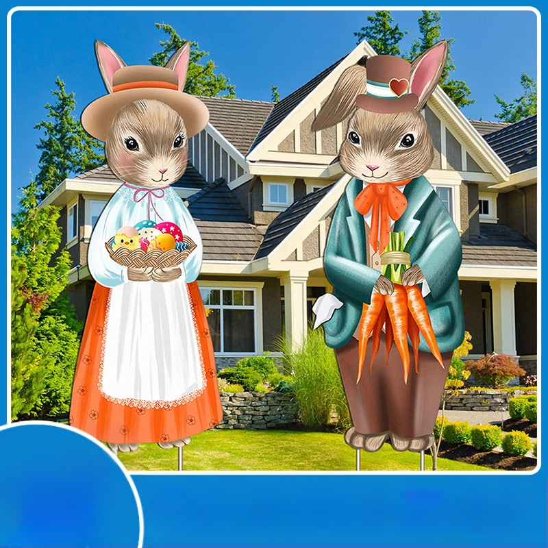 Κήπος Πάσχα: πινακίδα με σχέδιο κουνελιού, Sage zhihui, πάχος 4 mm, προσαρμόσιμο μήκος και πλάτος, διακόσμηση κήπου