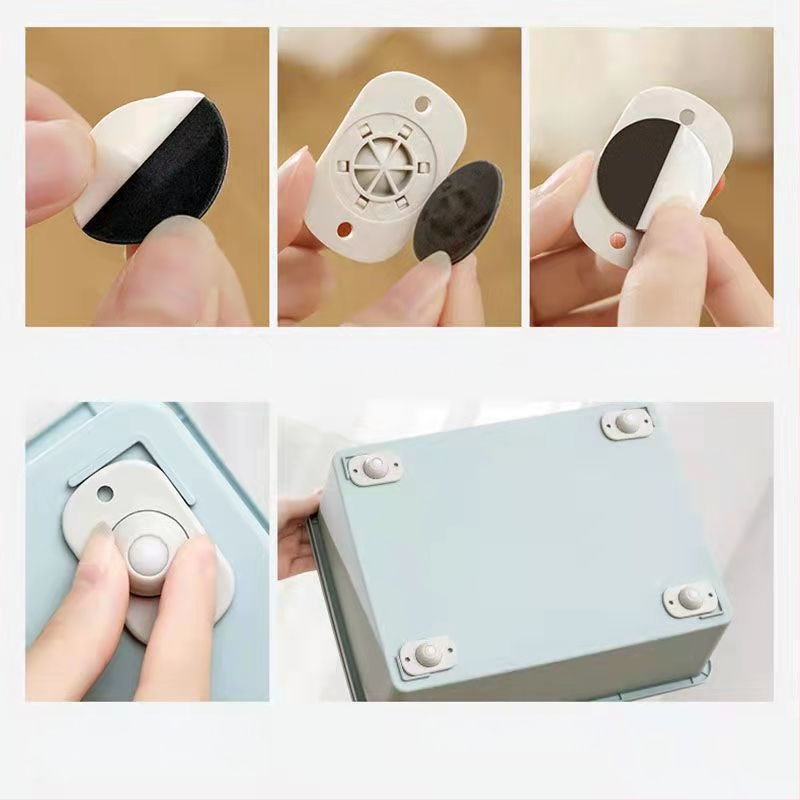 Универсални въртящи се колела за мебели – ABS и неръждаема стомана, за саксии и кошчета, шарнирно въртене, лепящ монтаж без пробиване