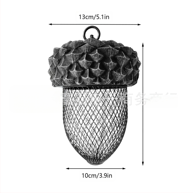 Σιδερένιο κρεμαστό διακοσμητικό κήπου για πουλιά με μοτίβο κολλιβρί και καρύδι, σκαλιστό σχέδιο, ηλεκτροπλατιωμένη επιφάνεια