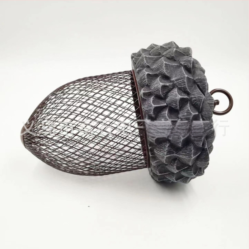 Σιδερένιο κρεμαστό διακοσμητικό κήπου για πουλιά με μοτίβο κολλιβρί και καρύδι, σκαλιστό σχέδιο, ηλεκτροπλατιωμένη επιφάνεια