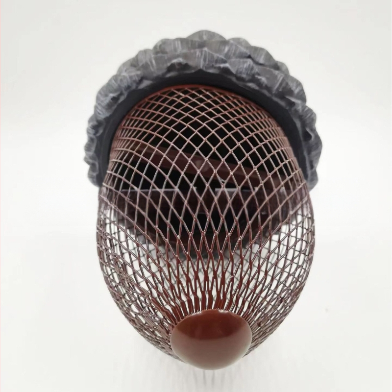 Σιδερένιο κρεμαστό διακοσμητικό κήπου για πουλιά με μοτίβο κολλιβρί και καρύδι, σκαλιστό σχέδιο, ηλεκτροπλατιωμένη επιφάνεια